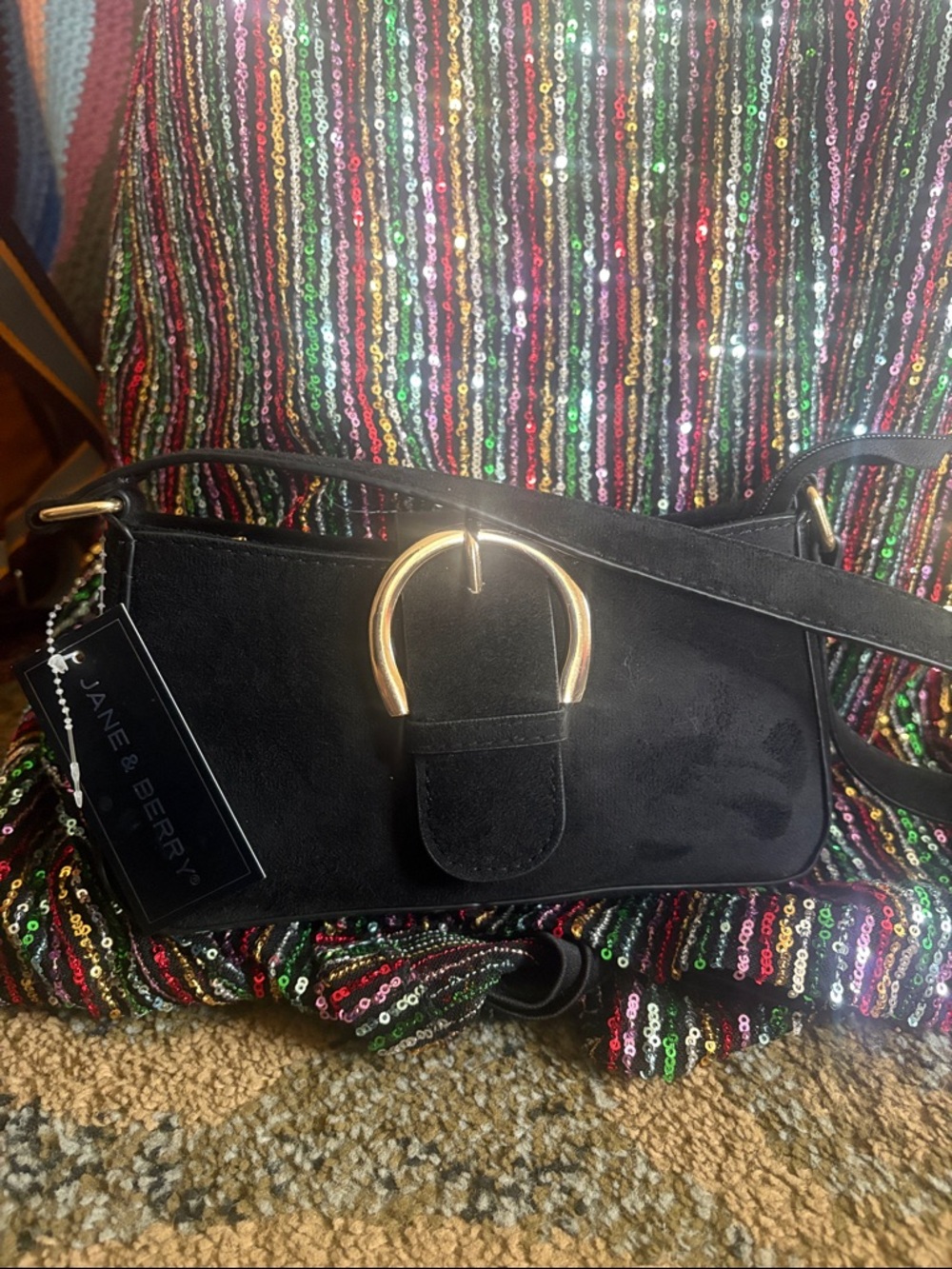 Jane & Berry Suede NWT black purse